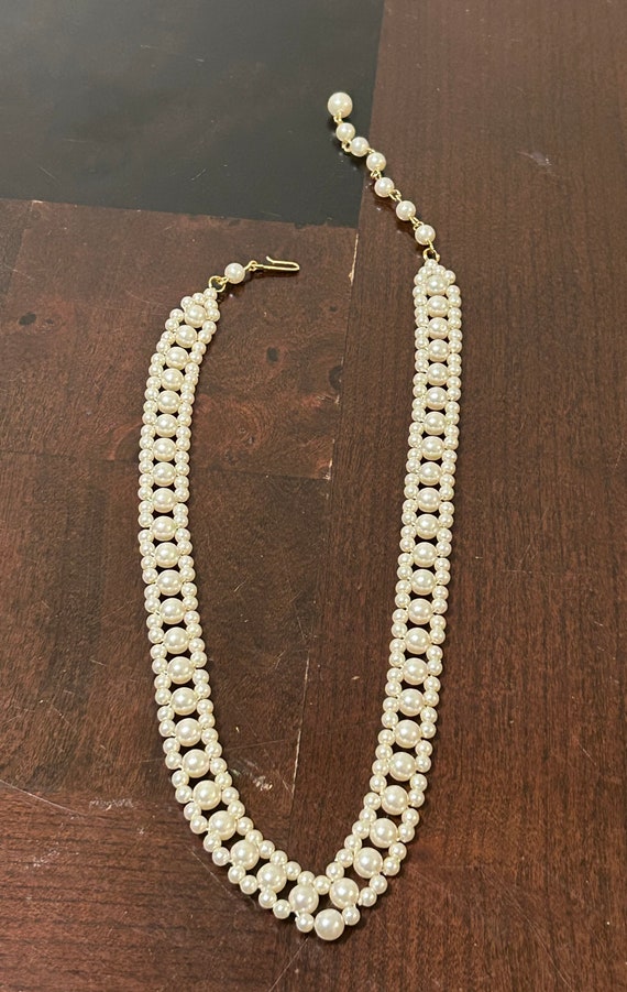 Vintage Victorian style Faux Pearl Necklace - image 5