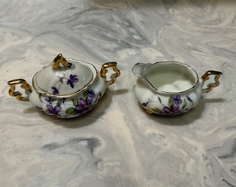 Vintage Purple flower Cramer & Sugar bowl