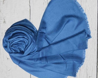 Stunning Blue Soft Wool Scarf, Pashmina Scarf, Unique Gift for Graduation, Beautiful Gifts for Teachers, Cheap Gift, Gift Ideas for Girls