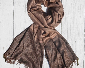 Chocolate Brown Wools Pashmina Scarf, Unique Gift for Graduation, Beautiful Gifts for Teachers, Cheap Gift, Gift Ideas for Girls