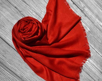 Stunning Red Wool Pashima Scarf, Valentines Gift, Pashmina Scarf, Unique Gift for Graduation, Beautiful Gifts for Teachers, Affordable Gift