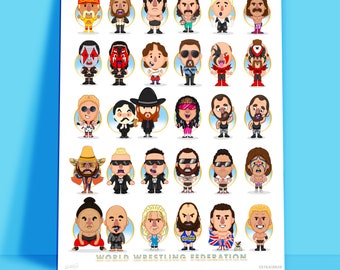 Little Guys Wrestling Roster Print