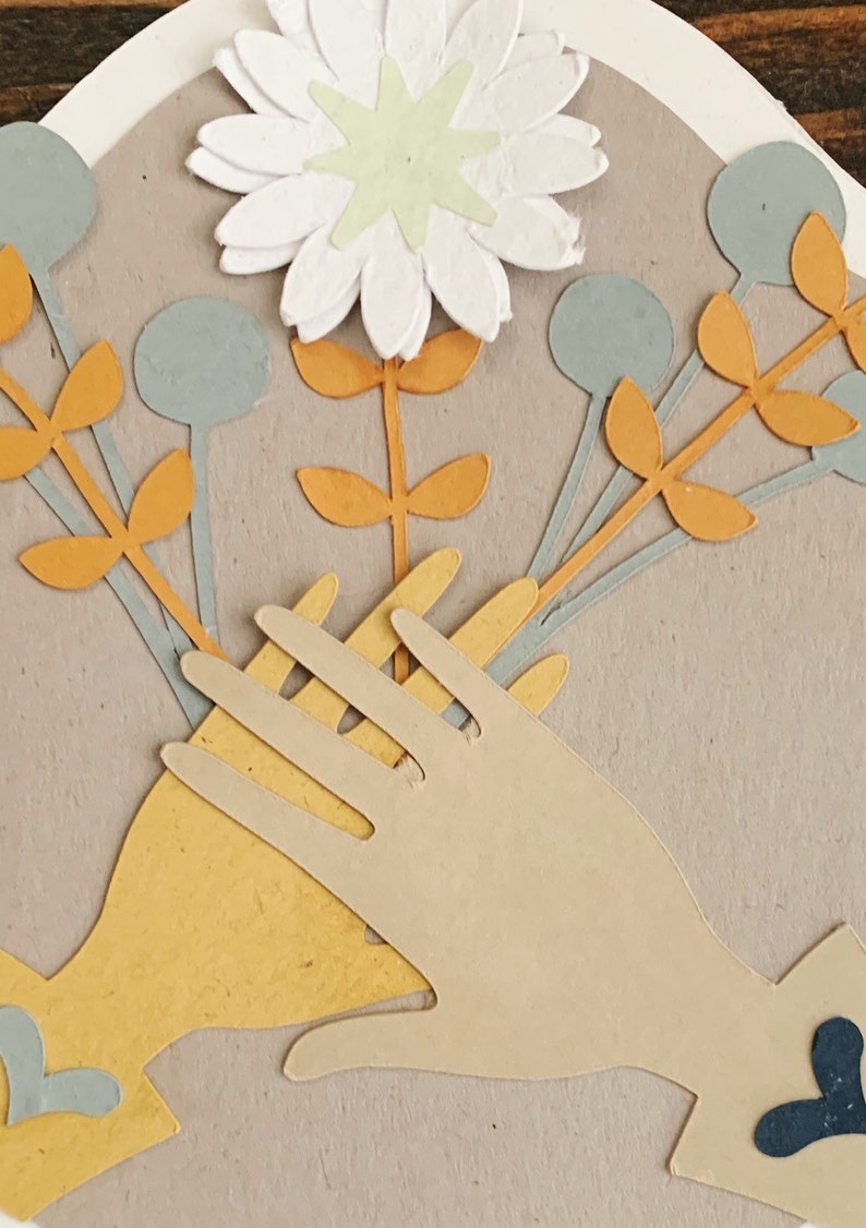 Hands Embracing Greeting Card made from recycled materials