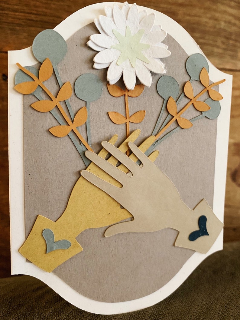 Hands Embracing Greeting Card made from recycled materials