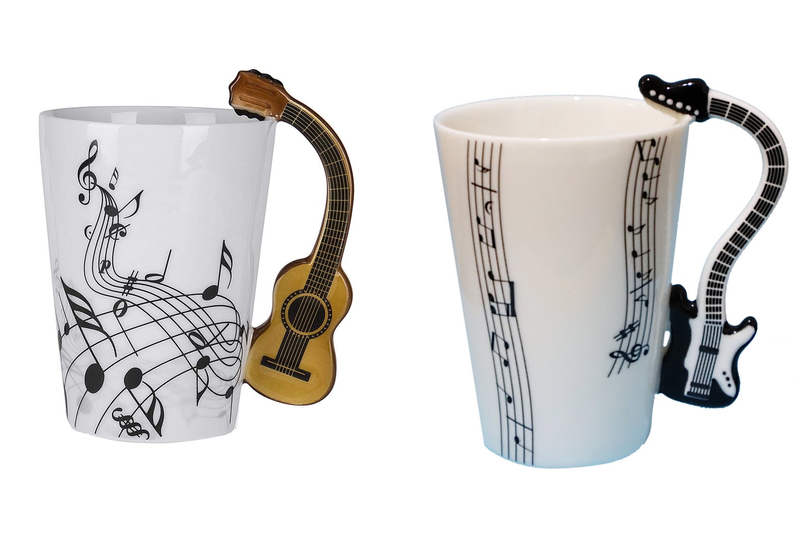 Guitar Handle with Music Print Coffee Mug 7 oz Tea Hot Etsy