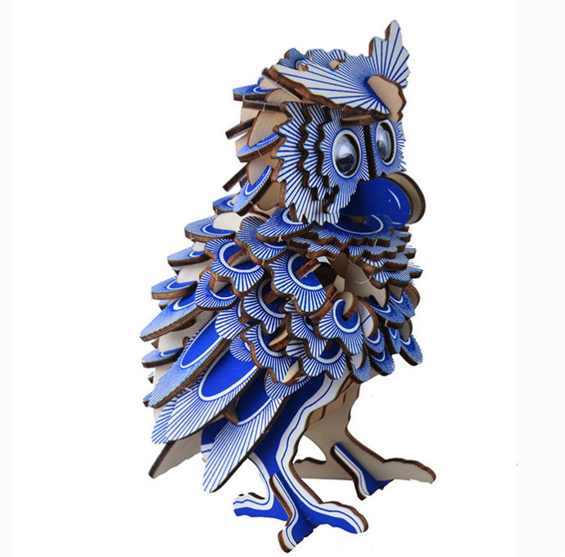 Natural Wood 3D Puzzle Owl Wooden Jigsaw Craft Building Set Etsy