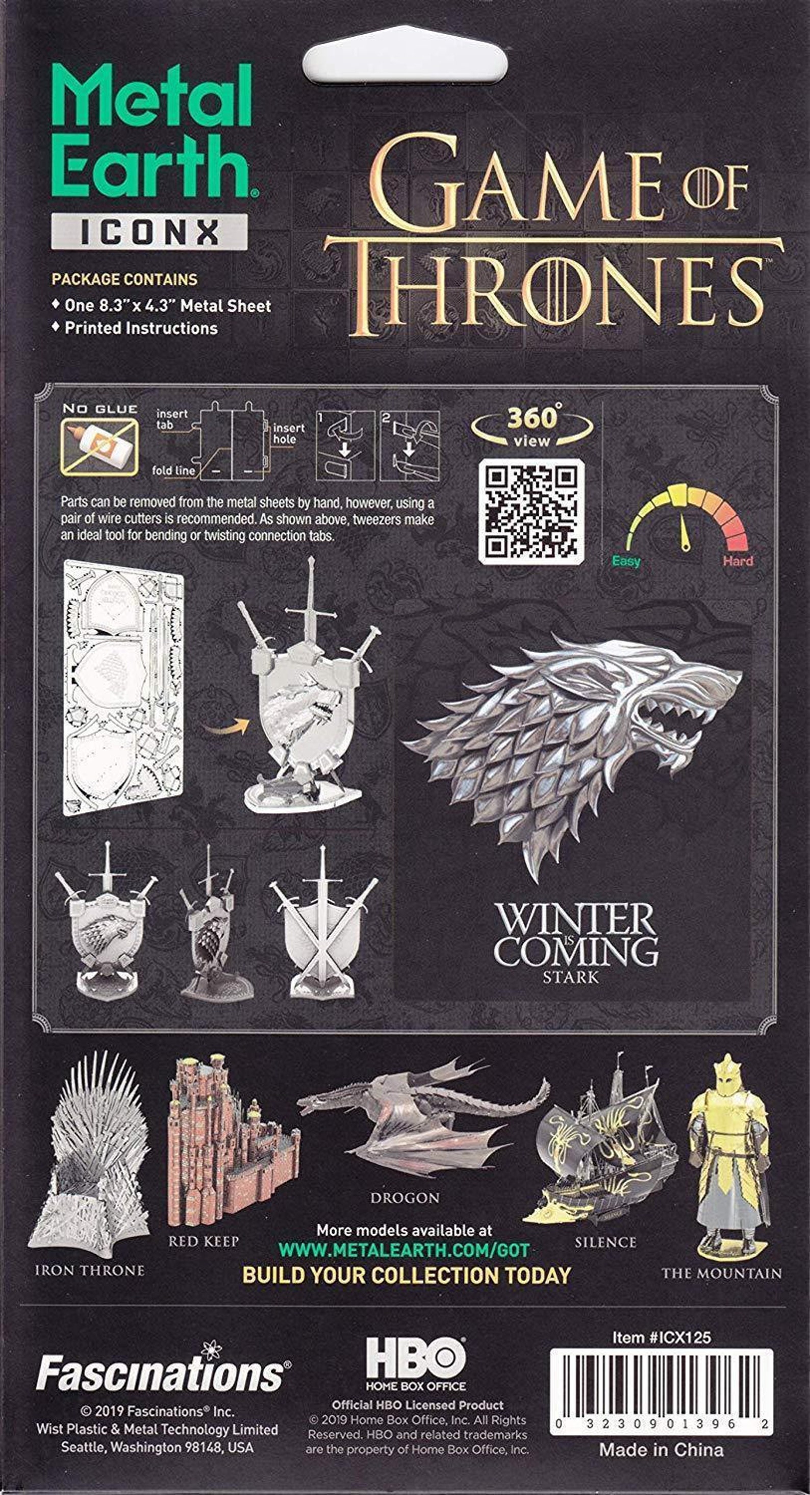 Stark Father In Game Of Thrones Crossword Fascinations Metal Earth ICONX Game of Thrones House Stark | Etsy