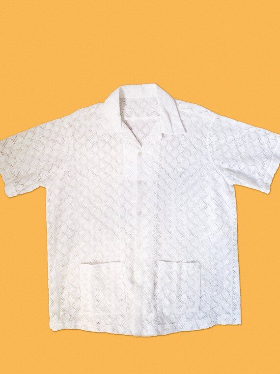 50s Mens Vintage Lace Shirt