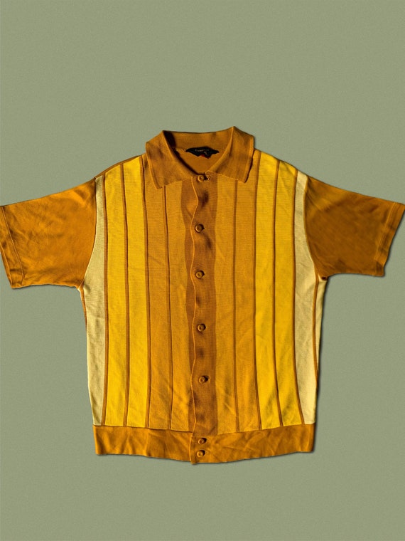1960s Acetate Knit Shirt Medium