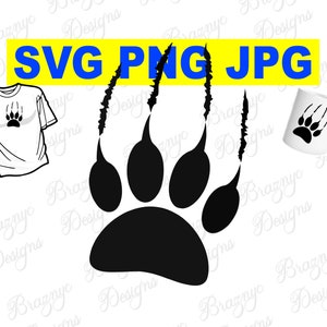 Katzen Pfoten Abdruck Und Klauen Kratzer - Vektor Zeichnung Für T Shirts, Schreibwaren Und Home Dekor - Sofortiger SVG PNG JPG Download
