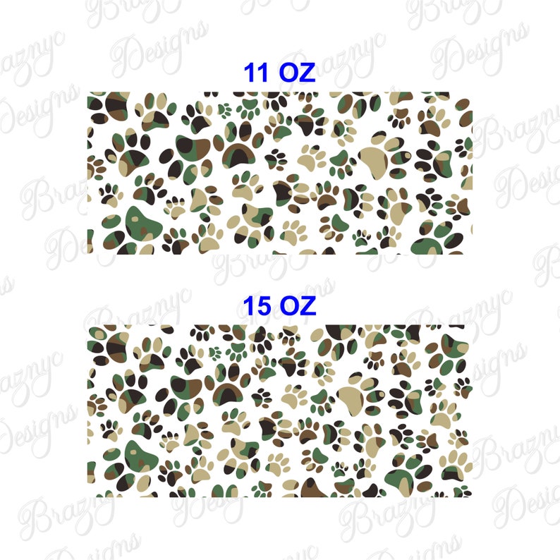 Camo Pattern Dog Paw Prints PNG for Sublimation Bundle Dog - Etsy