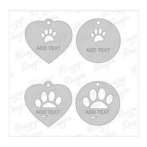 Pet ID Tag SVG Bundle - for DIY Projects - Templates for Laser and ...