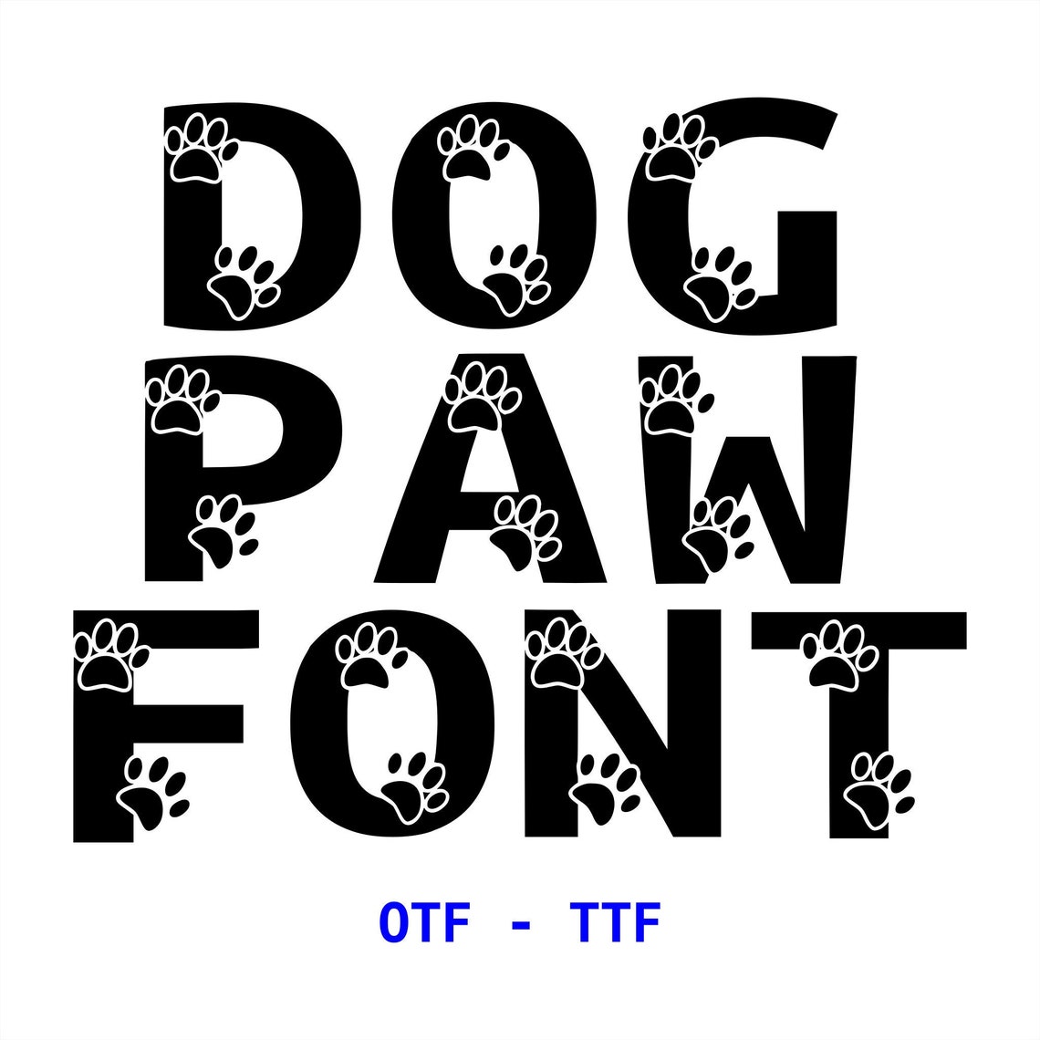 Dog Paw Print Fonts - Real Custom Typeface Installable Font for Your ...