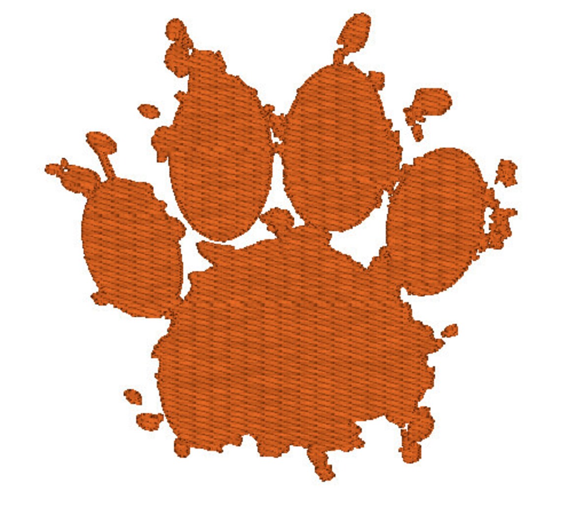Cartoon Paint Splatter Dog Paw Print Embroidery File 4x4 - Etsy