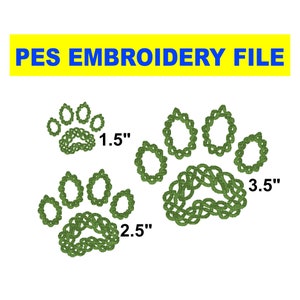 Celtic Knot Dog Paw Print - 4x4 Inch Hoop Digital PES Download For Brother Babylock Embroidery Machines - Sizes mini, Small And Medium