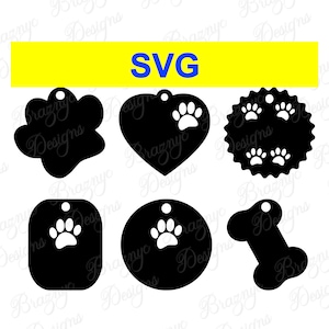 Pacchetto SVG di etichette regalo per feste di cani - File di taglio per etichette Cricut Silhouette, etichette per animali, file SVG per etichette, per taglio di carta cartoncino - Download SVG