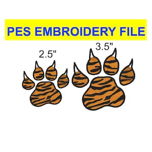 Cartoon Tiger Paw Print - 4x4 Inch Hoop Digital PES Download For Brother Babylock Embroidery Machines - Sizes Small And Medium