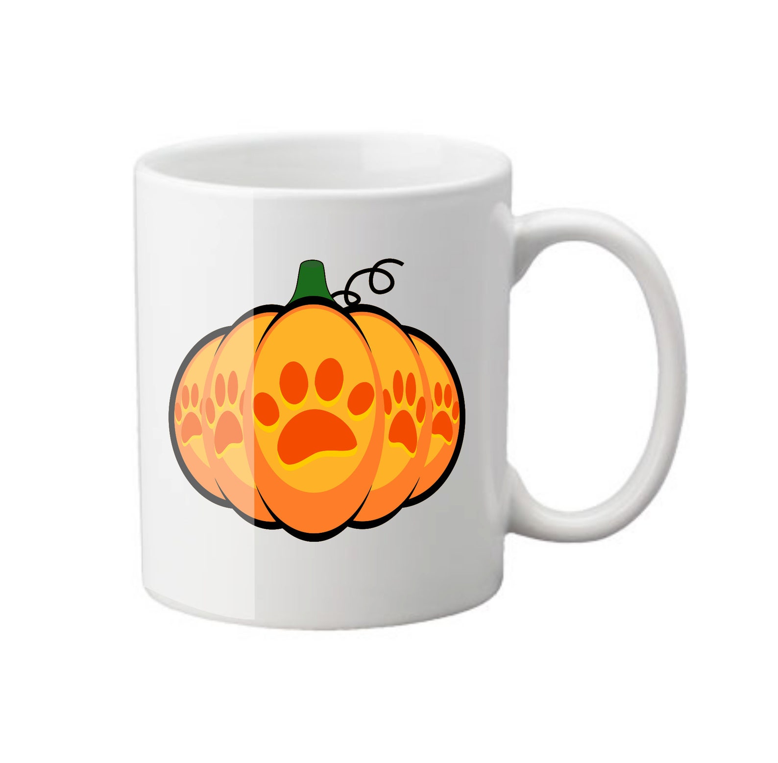 Carved Pumpkin Dog Paw Print Vector Drawing for T Shirts Etsy