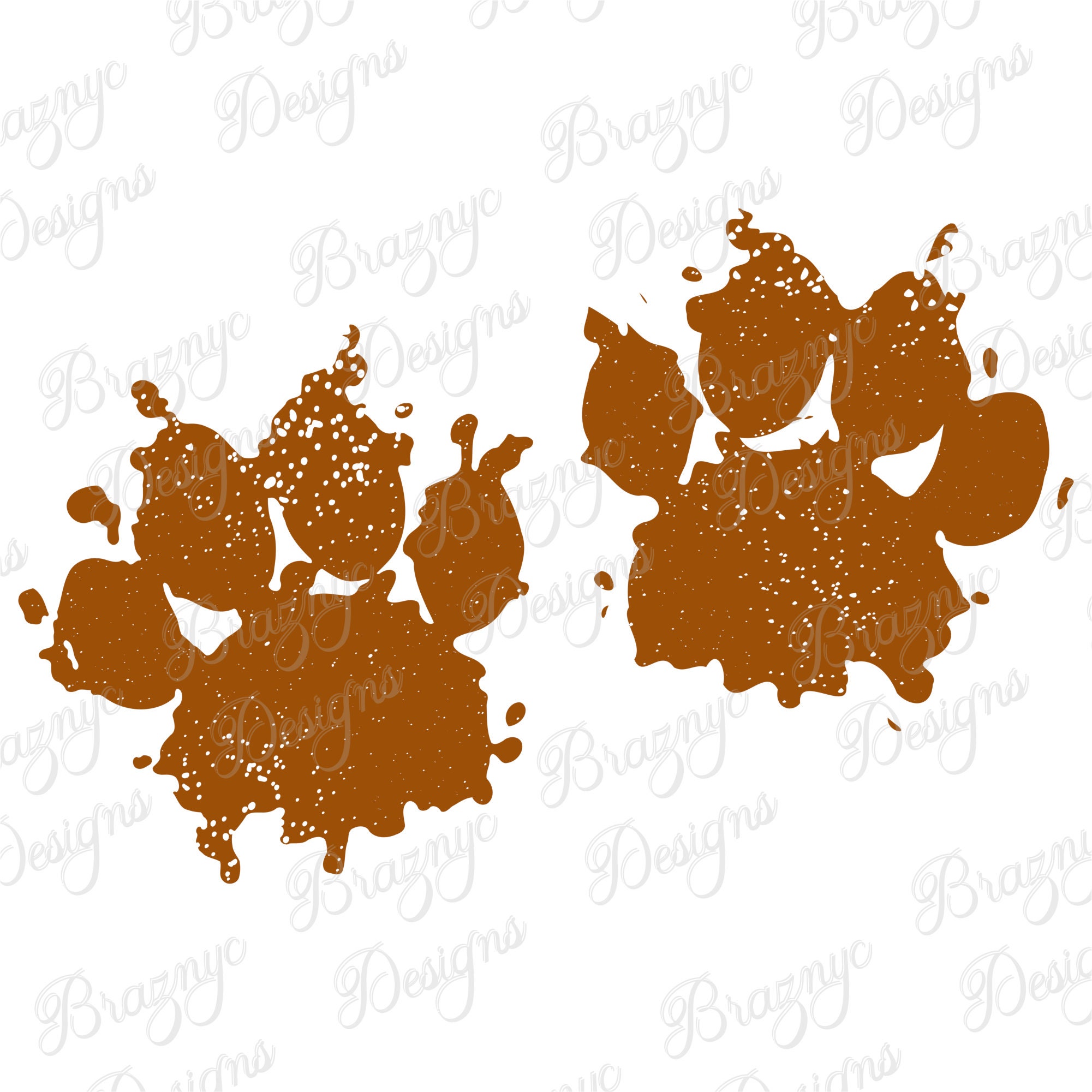 Muddy Dog Paw Prints Vector Dog Paw Drawing for T Shirts, Stationery