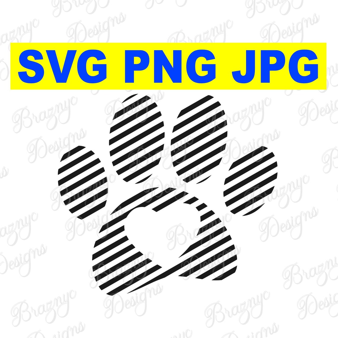 Line Pattern Dog Paw Print and Heart Vector Design for T Etsy