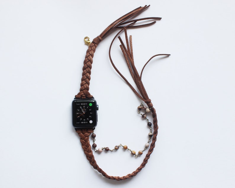 Double Wrap Apple Watch Band Coffee Apple Watch Band 38mm Etsy