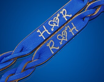 Leather name bracelet - Engraved Couples Bracelets - Gifts for couples - Matching Bracelets - Couples Bracelets - SKU1010