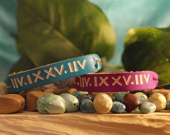 Engraved Leather Bracelets – Custom Message, Couples Gifts, Handmade Jewelry