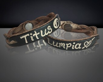 Leather engraved name bracelet - Personalized gift - Couples Jewelry - Engraved Leather Custom Bracelets - Custom leather bracelet