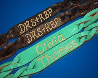 Leather name bracelet - Engraved Couples Bracelets - Gifts for couples - Matching Bracelets - Couples Bracelets - SKU1010