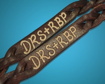 Leather name bracelet - Engraved Couples Bracelets - Gifts for couples - Matching Bracelets - Couples Bracelets - SKU1010