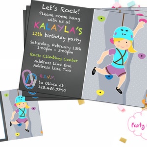 Girl Rock Escalade Invitation Invitation Anniversaire Etsy Girl Rock Escalade Invitation Invitation Anniversaire Etsy