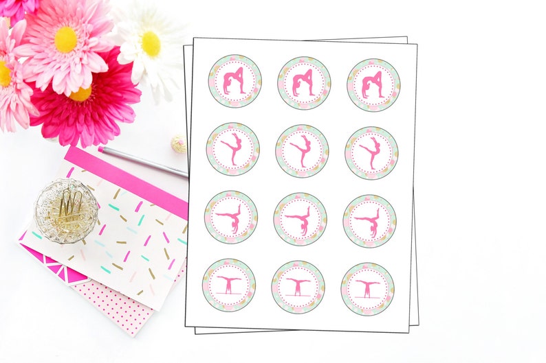 Gymnastics Party Printables 2 Inch Round Gymnastics Labels - Etsy