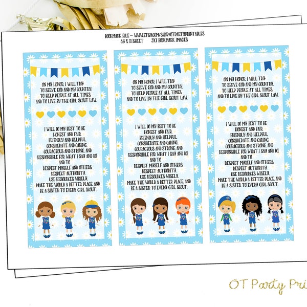 Scout Promise Printable - Scout Bookmark - Printable - Print at Home - Instant Download - Scout Promise - Troop Bookmark