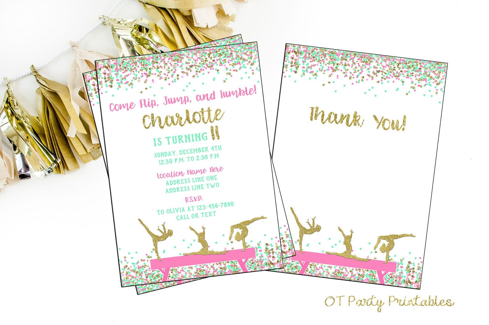 INSTANT DOWNLOAD Gymnastics Water Bottle Wrappers Digital | Etsy