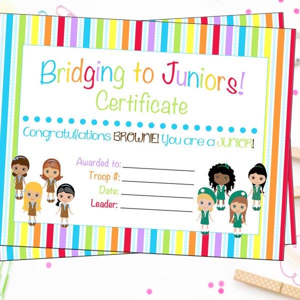 Bridging Ceremony Certificate - Printable - Print at Home - Instant Download - Bridging Ceremony - Bridging Award