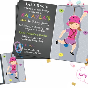 Girl Rock Escalade Invitation Invitation Anniversaire Etsy Girl Rock Escalade Invitation Invitation Anniversaire Etsy