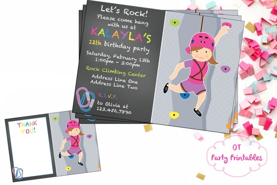 Girl Rock Climbing Invitation Rock Climbing Birthday Invitation You Print  Digital Invitation Rock Climbing Birthday Party -  Australia