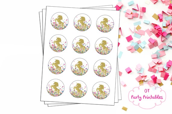 instant download unicorn birthday printable unicorn labels etsy