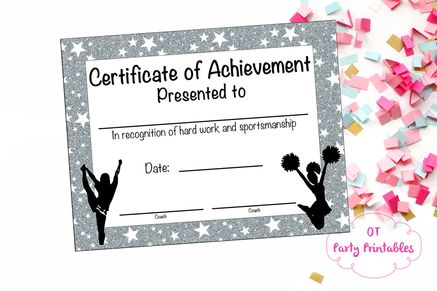 Cheerleading Certificate Cheerleading Award Cheerleading DIY