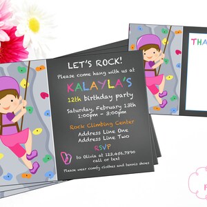 Girl Rock Escalade Invitation Invitation Anniversaire Etsy Girl Rock Escalade Invitation Invitation Anniversaire Etsy