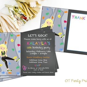 Girl Rock Escalade Invitation Invitation Danniversaire Etsy