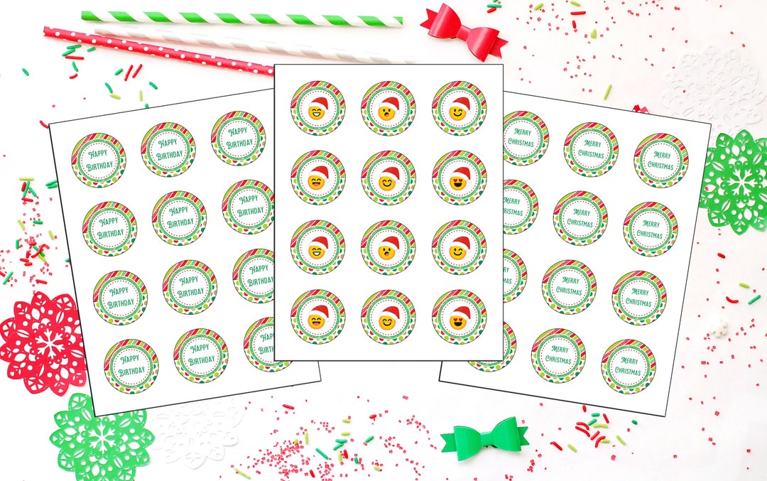 INSTANT DOWNLOAD Emoji 2 Inch Round Images You Print Emoticon Labels ...