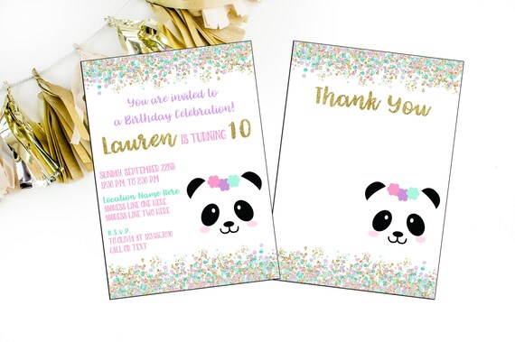 Panda Invitation Anniversaire Invitation Numerique Panda Etsy Panda Invitation Anniversaire Invitation Numerique Panda Etsy