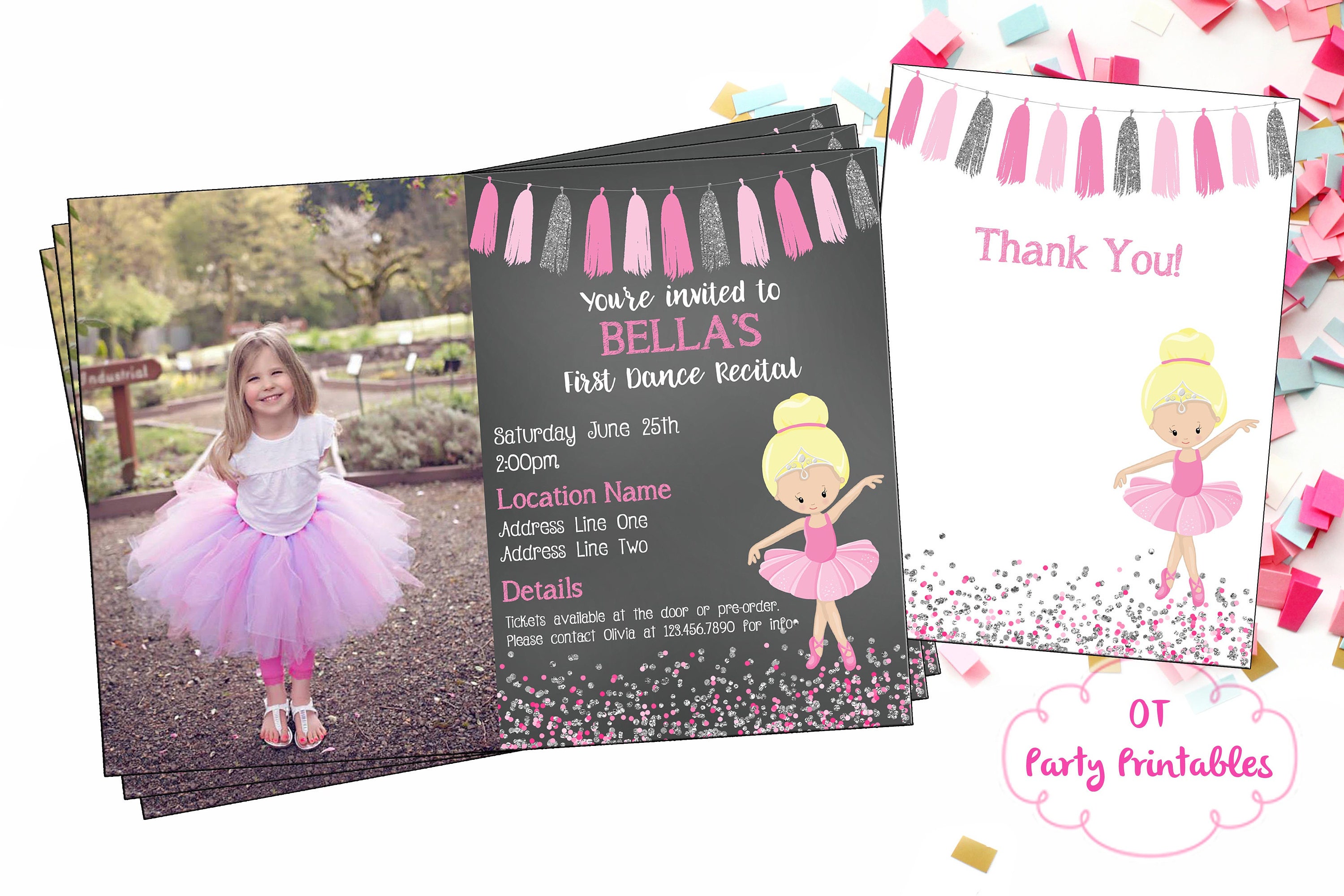 Invitations Dance Digital Invite Dance Invitation You Print Ballet ...