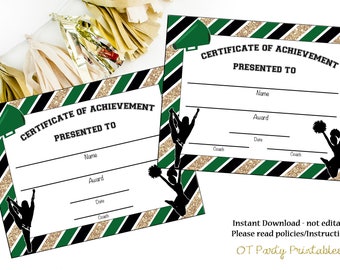 INSTANT DOWNLOAD - Cheerleading Certificate - Cheerleading Award - Cheerleading Printable - Cheerleading Achievement - End of Season Award