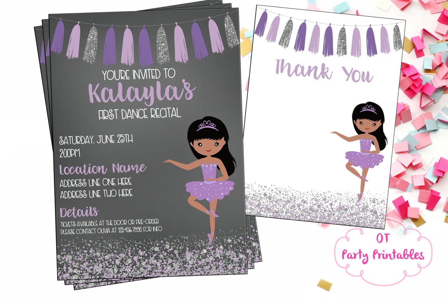 Ballet Recital Invitation Ballerina Dance Invitation Dance | Etsy
