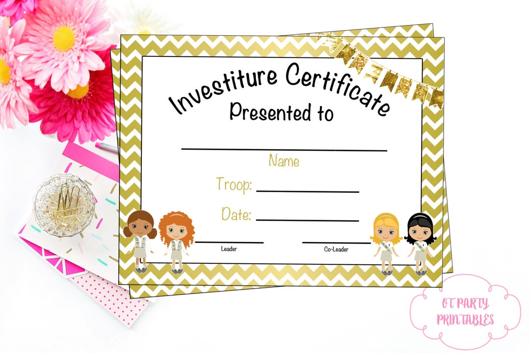 Investiture Ceremony Certificate Printable Print at Home - Etsy