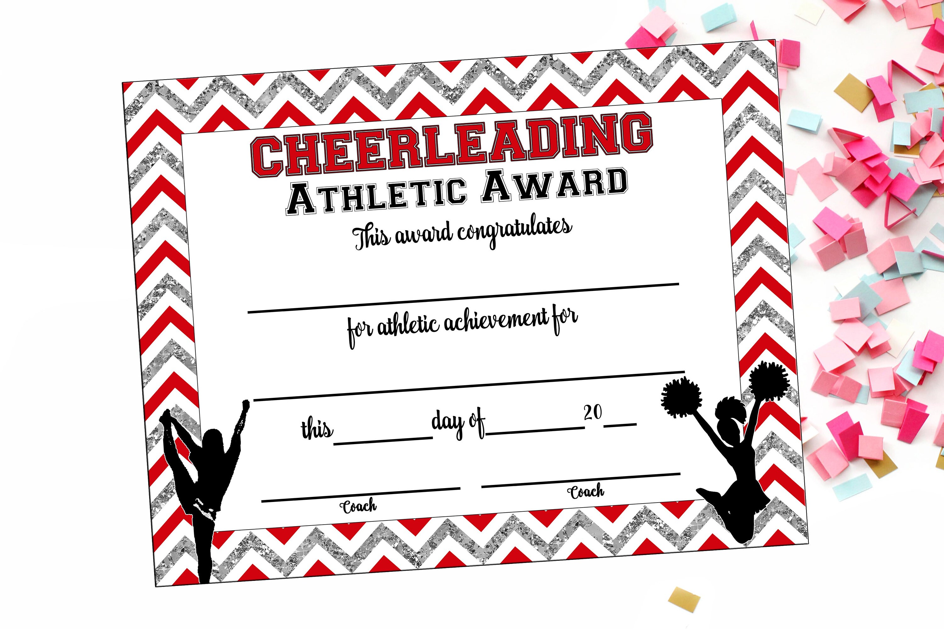 INSTANT DOWNLOAD Cheerleading Certificate Cheerleading Etsy