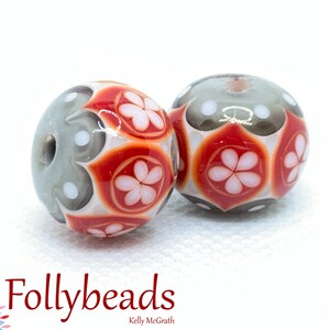 Handmade lampwork glass bead earring pair