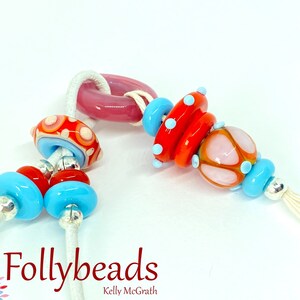 Handmade Lampwork Artisan glass bead necklace on leather and hemp cords